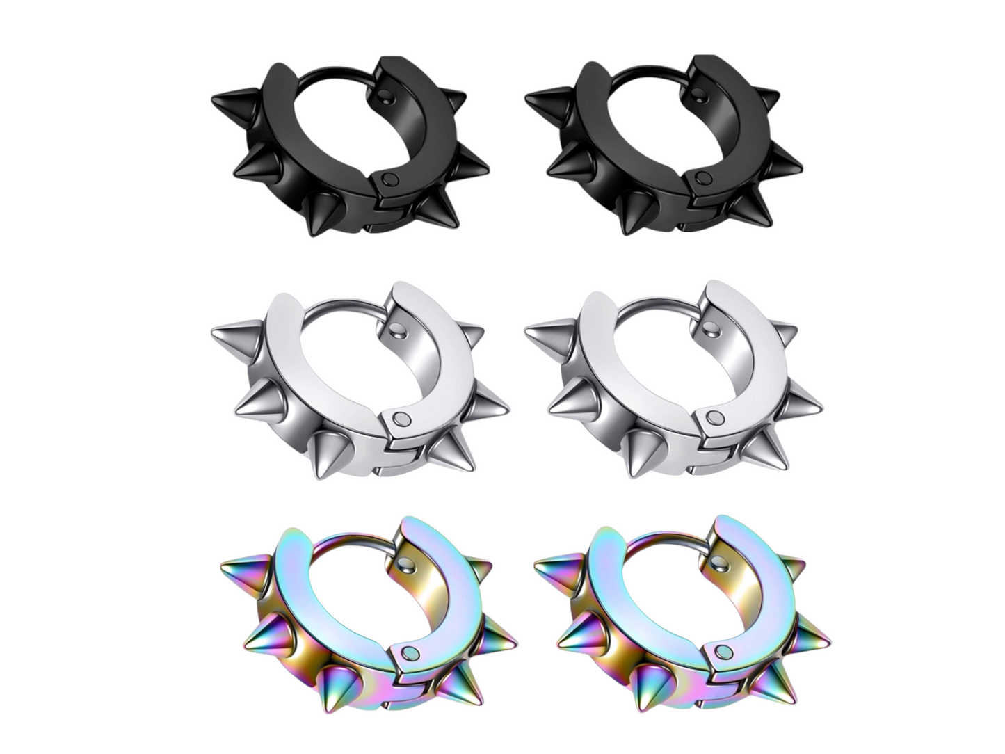 Spiked Hoop Earring High Quality Stainless Steel Earrings MK Trendy