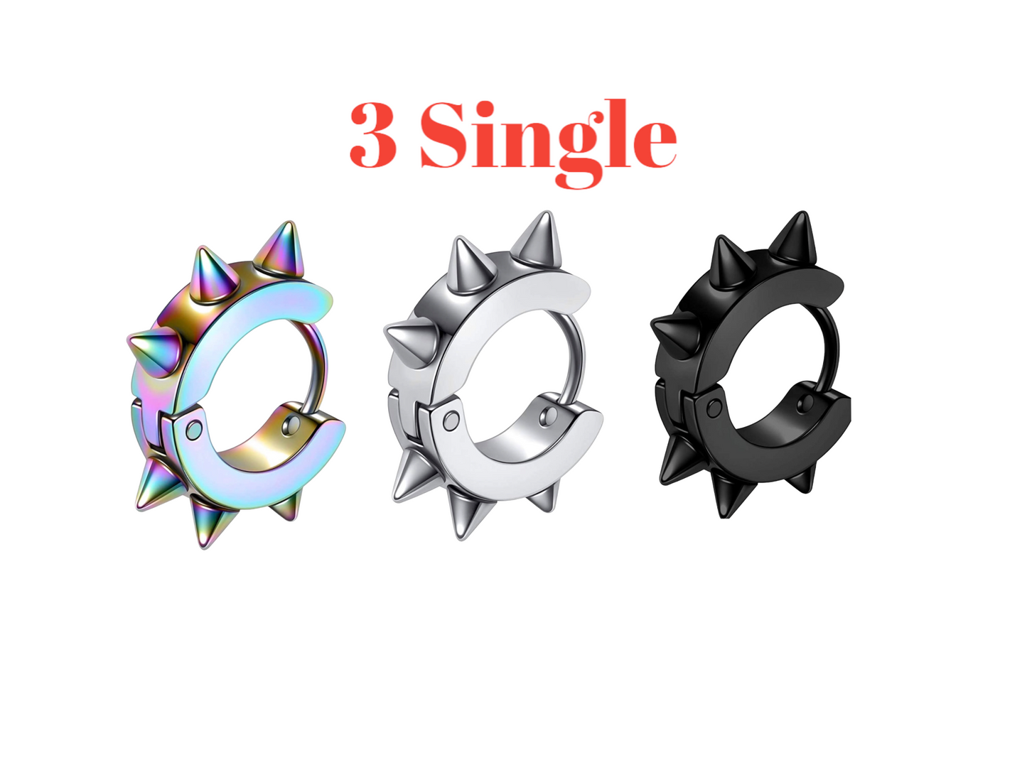 Spiked Hoop Earring High Quality Stainless Steel Earrings MK Trendy