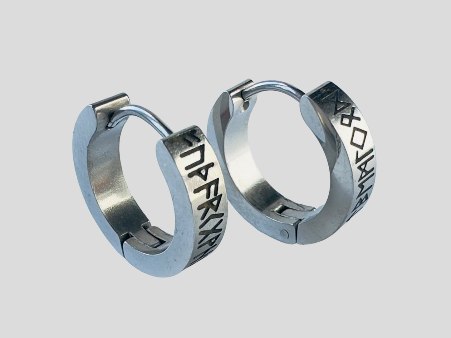 Viking Flat Hoop Earrings Stainless steel KM Trendy