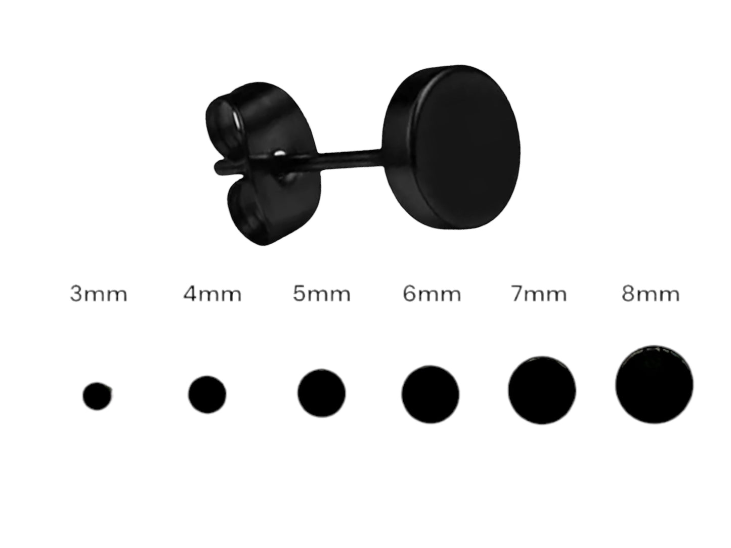 Black Stud Earrings KM Trendy
