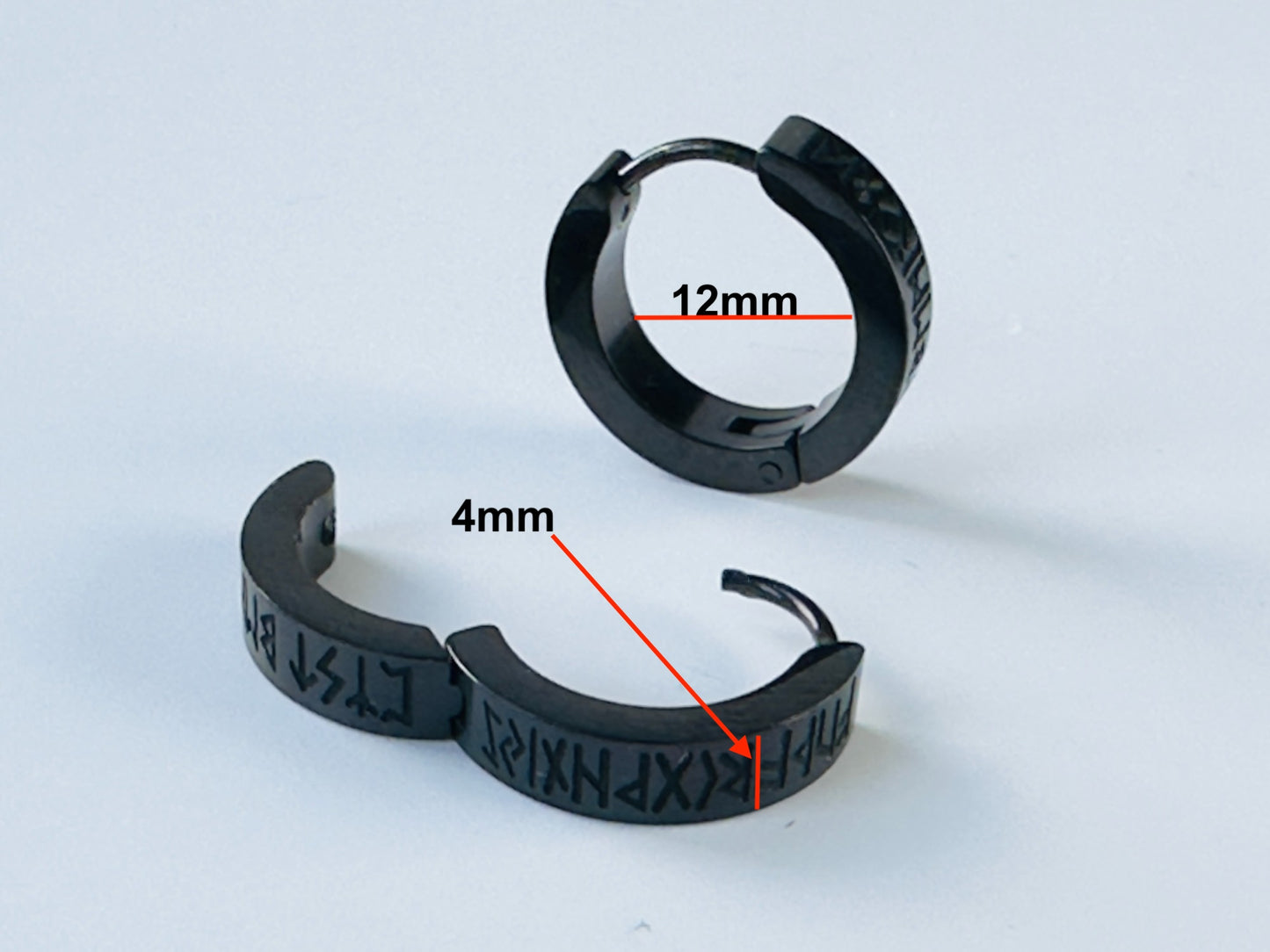Viking Flat Hoop Earrings Stainless steel KM Trendy