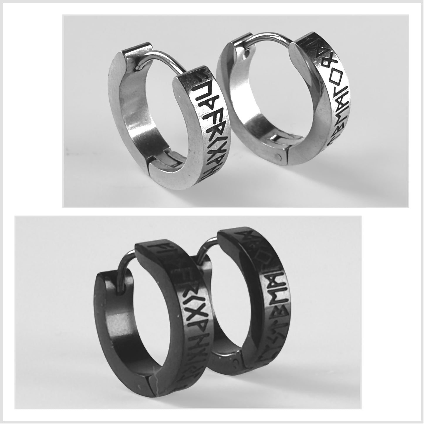 Viking Flat Hoop Earrings Stainless steel KM Trendy