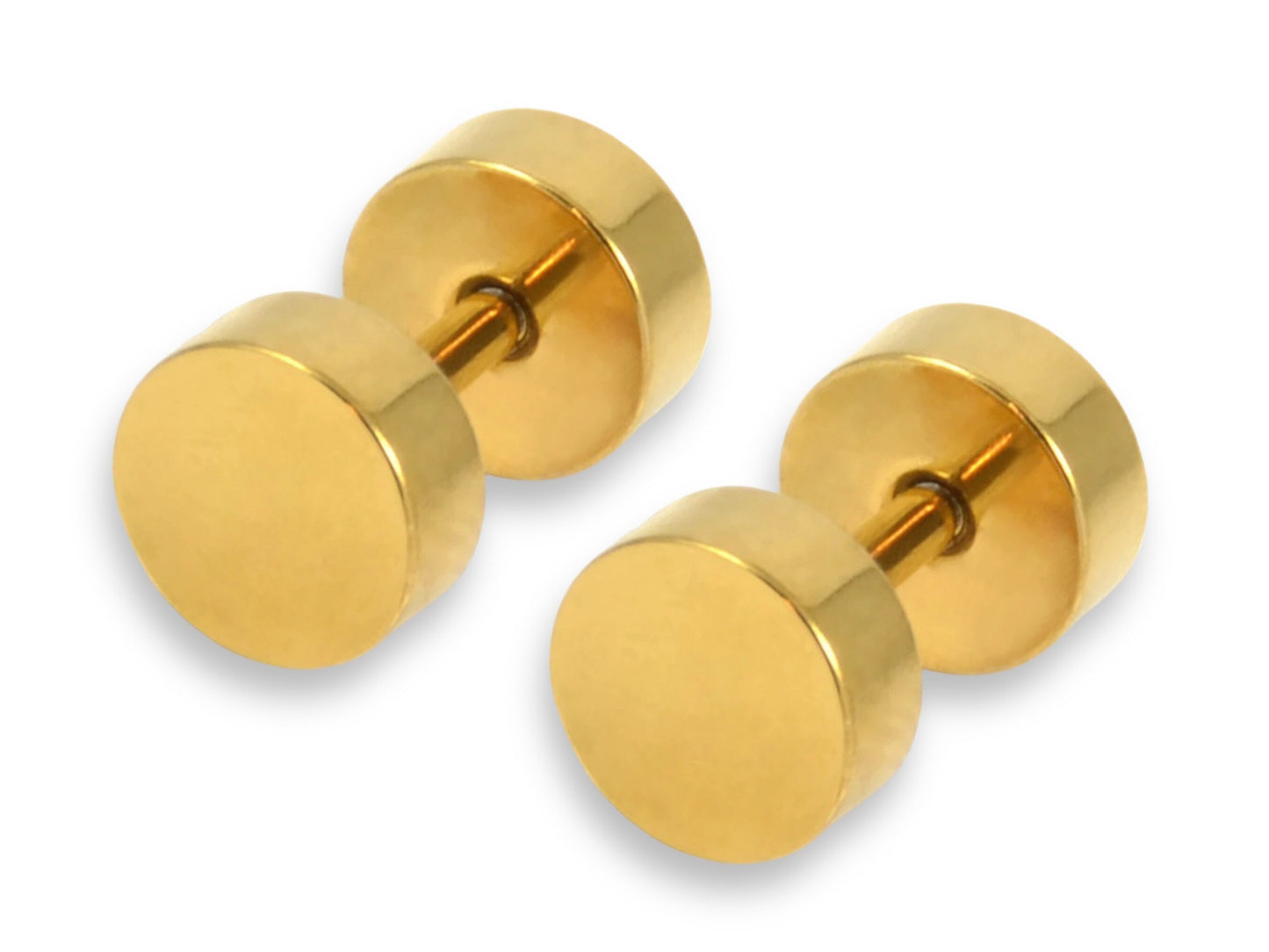 Silver Faux Plug Stud Stainless Steel Earring Screw Back Stud earrings MK Trendy