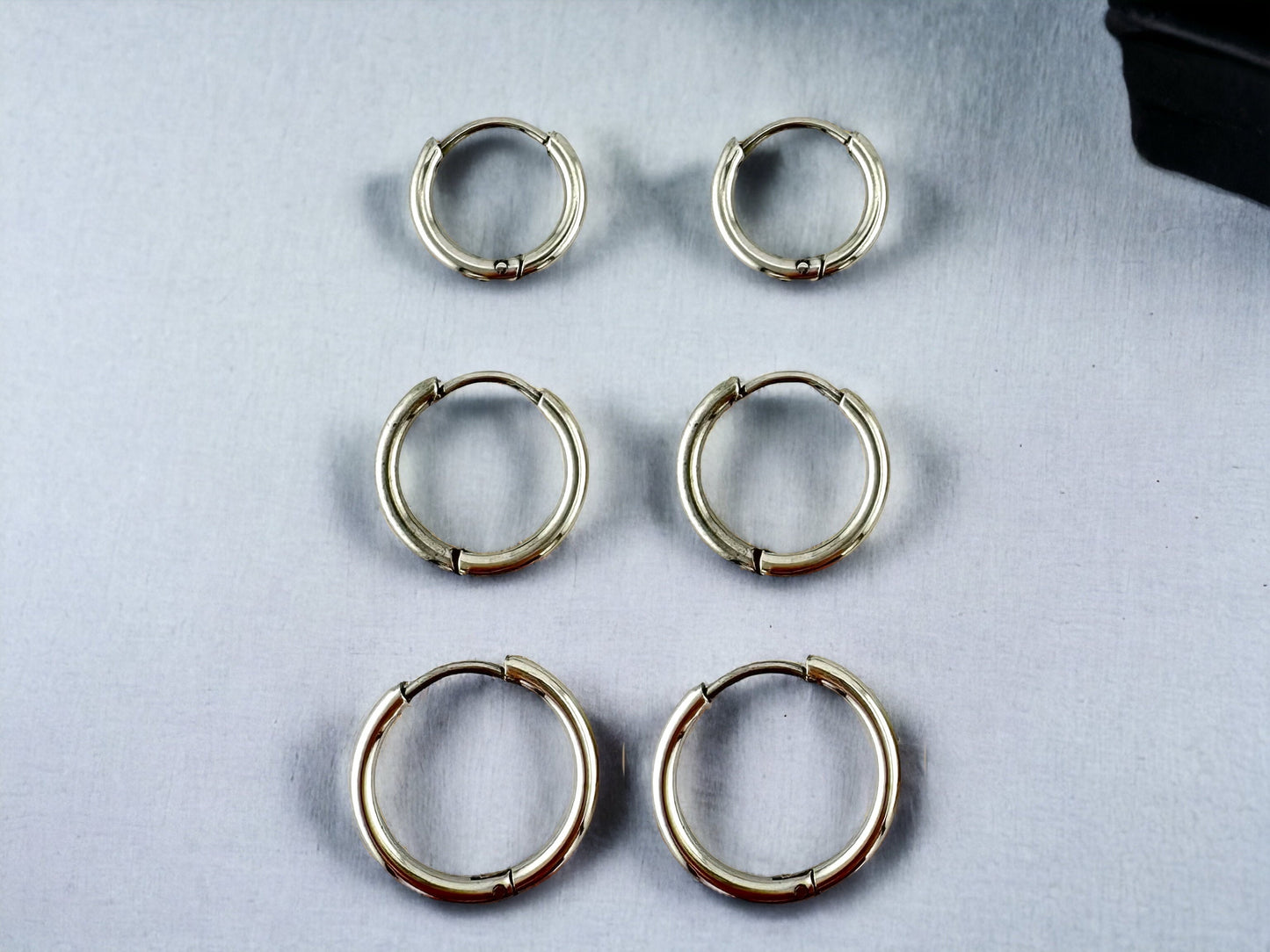 Black Slim Hoop Earring Surgical-grade Stainless Steel Huggies' Hoop Earrings