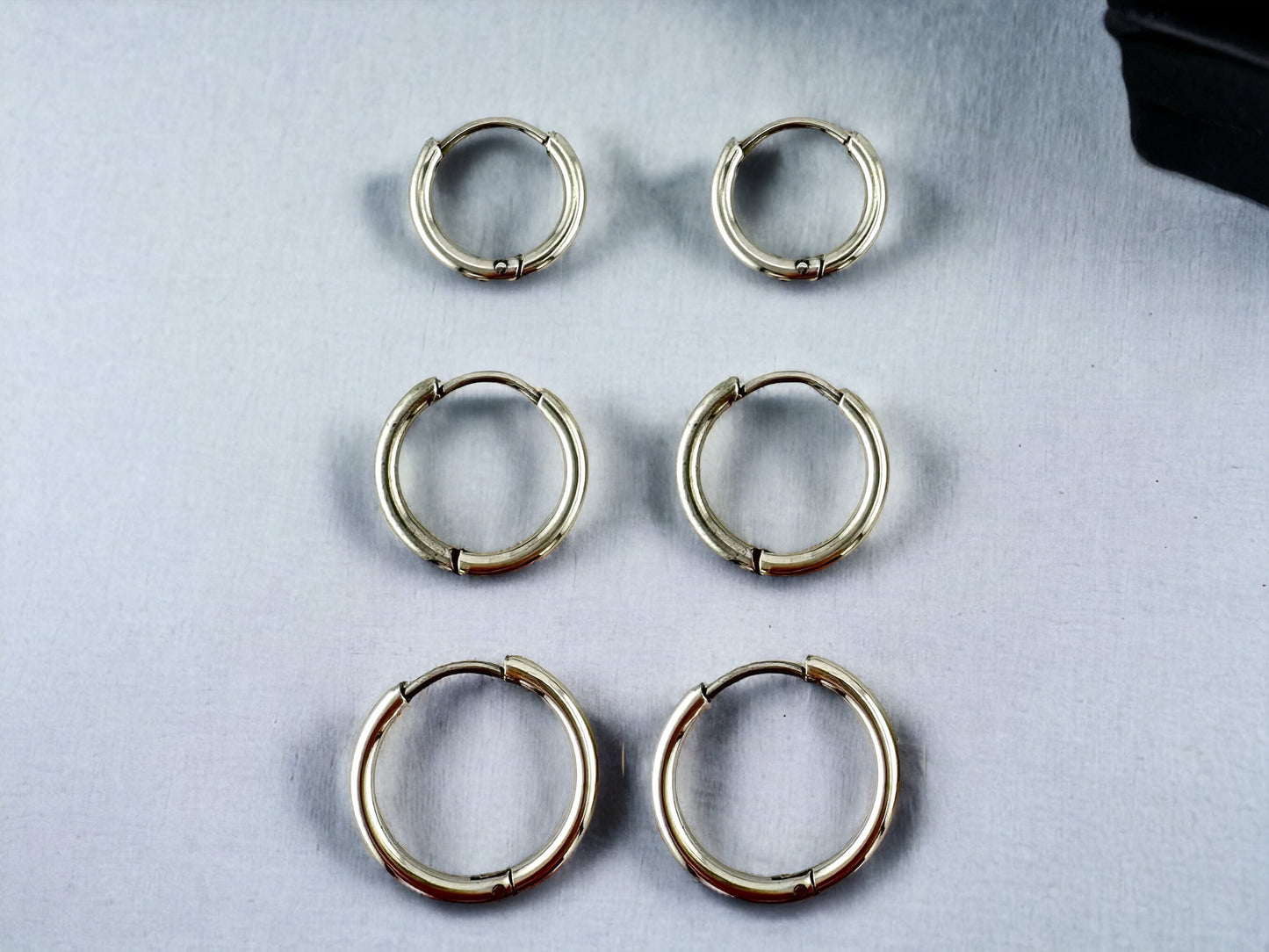 Small slim hoop surgical steel earring gift for her, gift for him