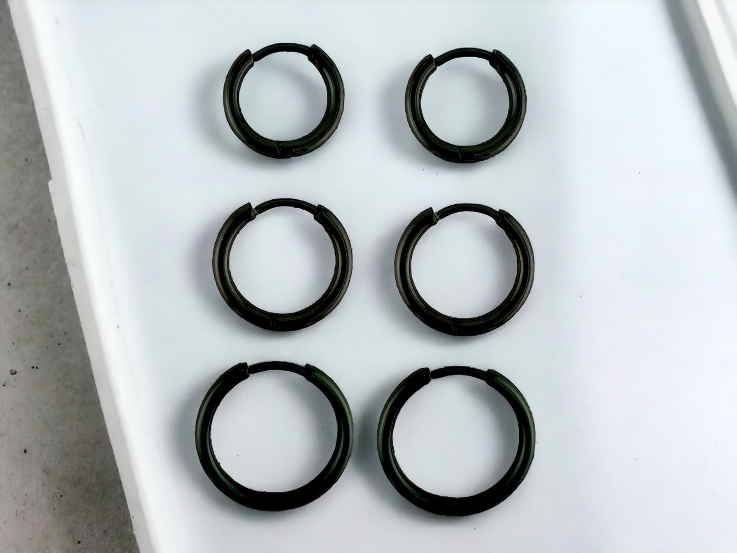 Small slim hoop surgical steel earring gift for her, gift for him