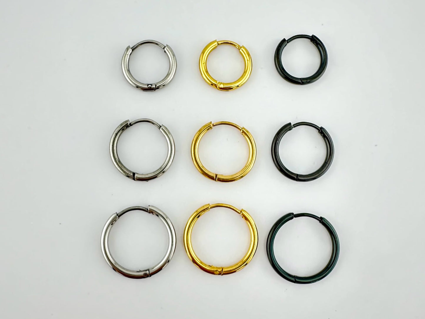 Small slim hoop surgical steel earring gift for her, gift for him