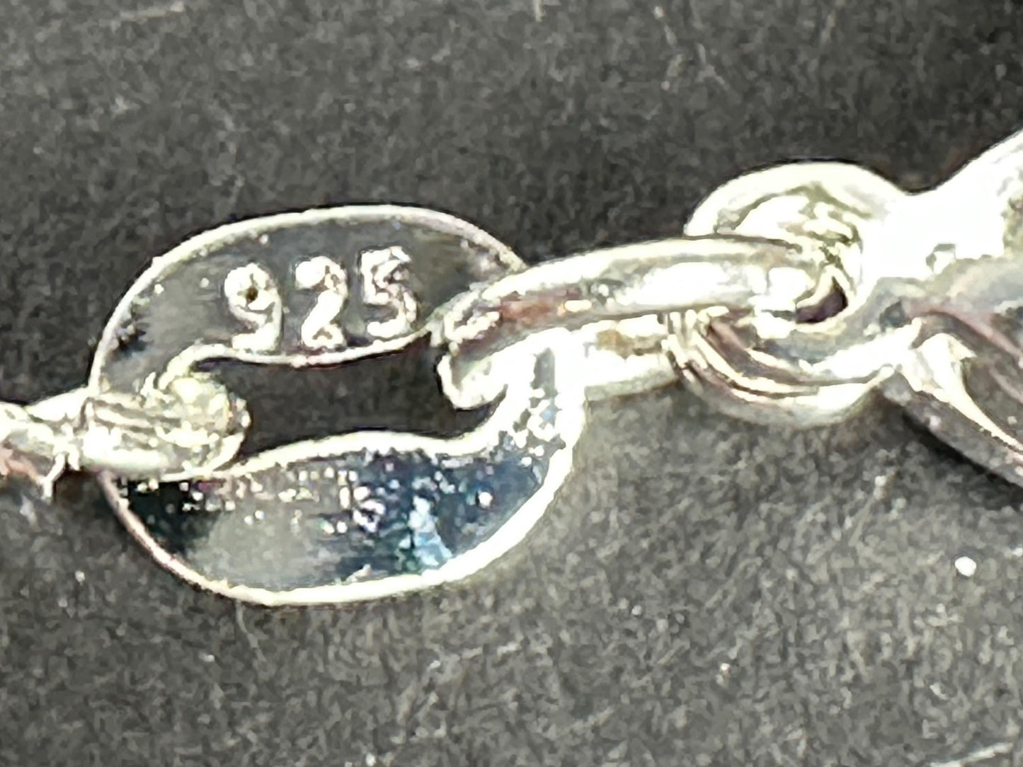 925 Anklet Silver Plated Round Shape Pendant Chain, Vintage Style
