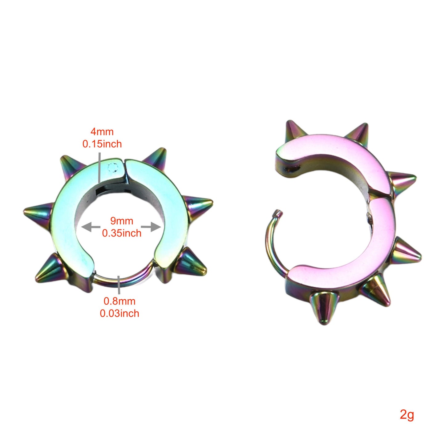 Spiked Hoop Earring High Quality Stainless Steel Earrings MK Trendy