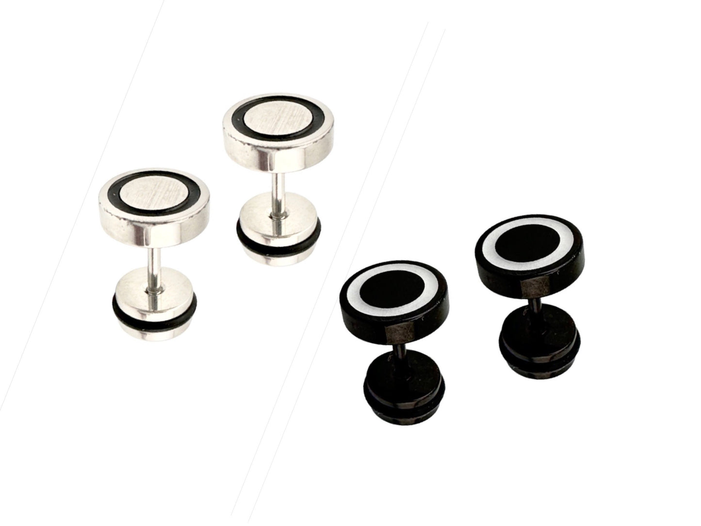 Stud earring with a luxurious colours black and white finish MK Trendy