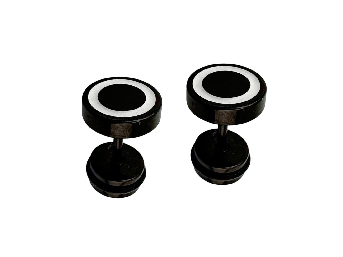 Stud earring with a luxurious colours black and white finish MK Trendy