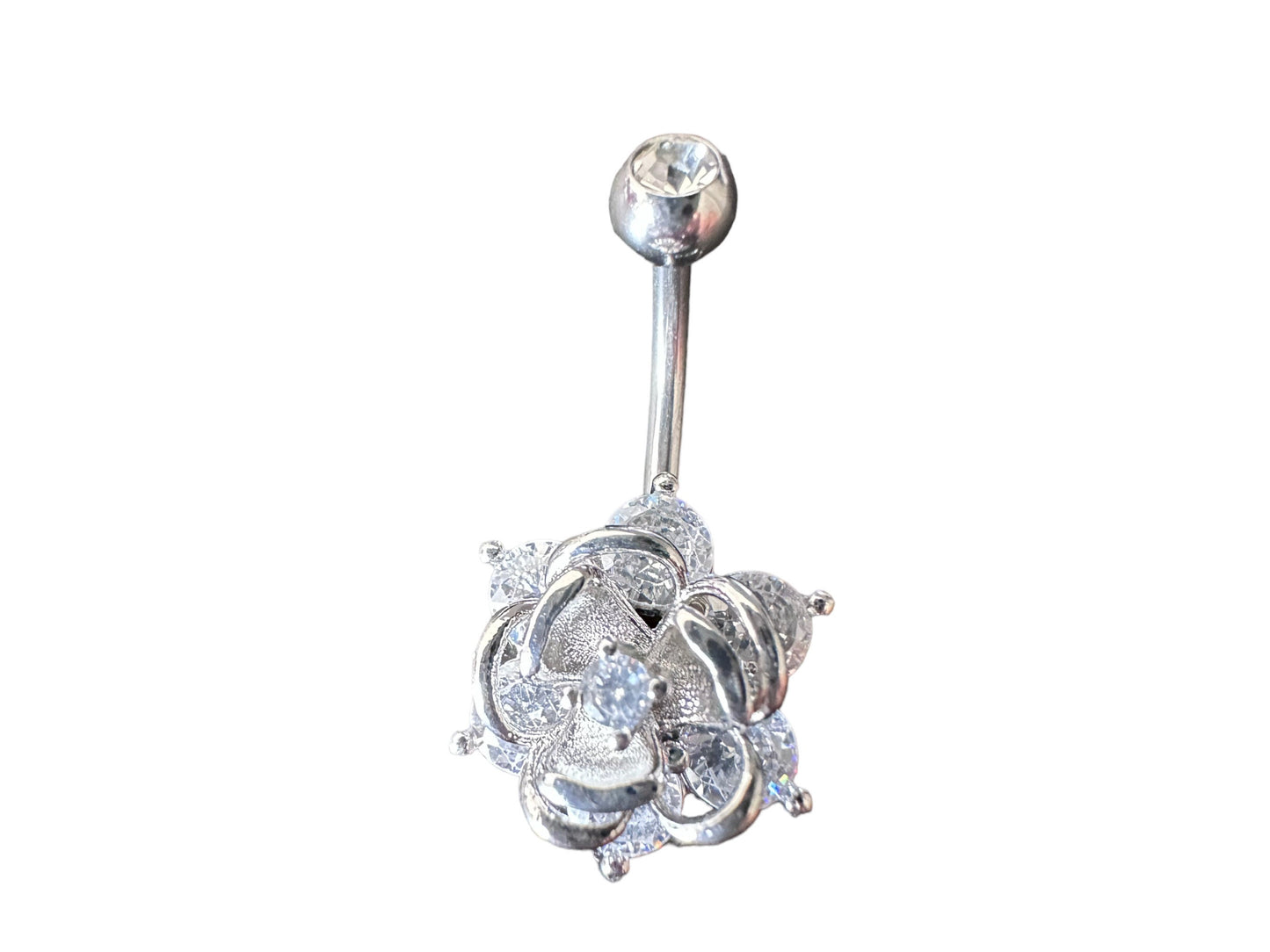 Crystal rose navel button ring MK Trendy