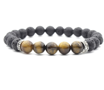 Tigers Eye Bracelet With Black Hematite Stress Relief Natural Gemstone Bracelet