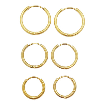 Small Thin Hoop Earrings 18K Gold Plated