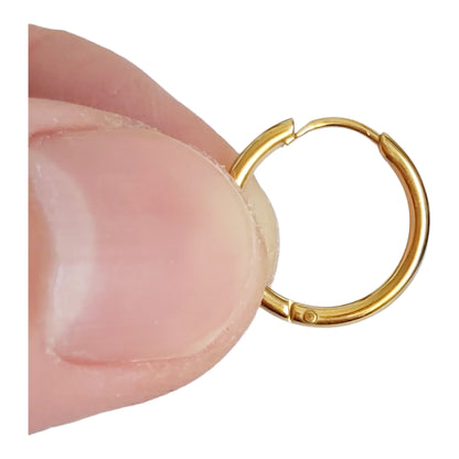 Small Thin Hoop Earrings 18K Gold Plated