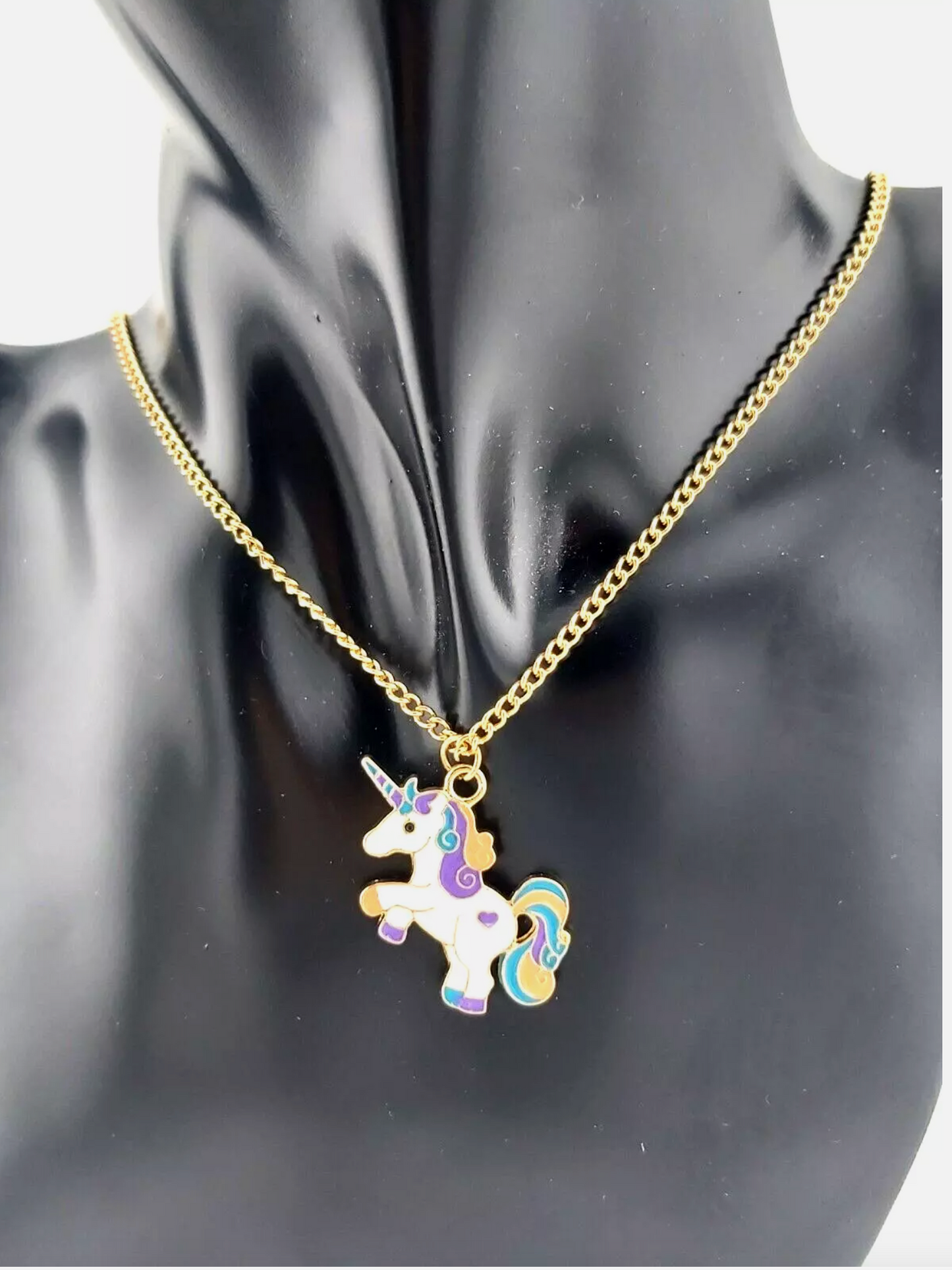 12pcs Rainbow Unicorn Pendant Necklace