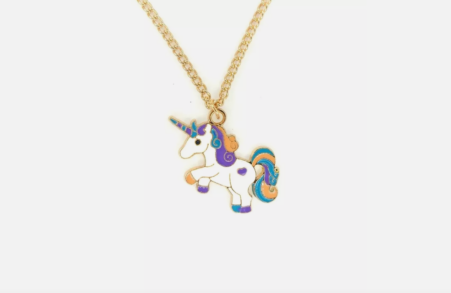 12pcs Rainbow Unicorn Pendant Necklace