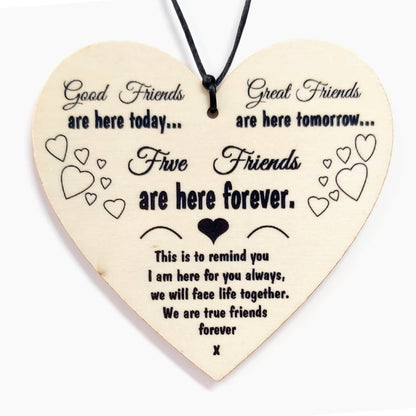 12 pcs Always Remember Wooden Sign Heart Shaped Pendant Gift