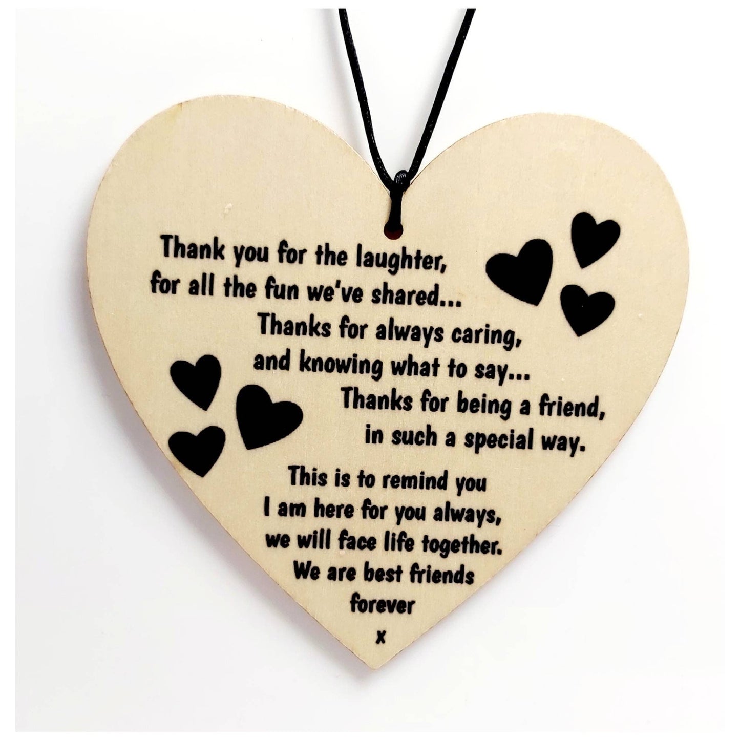 Always Remember Wooden Sign Heart Shaped Pendant Gift