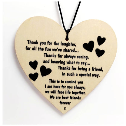 12 pcs Always Remember Wooden Sign Heart Shaped Pendant Gift