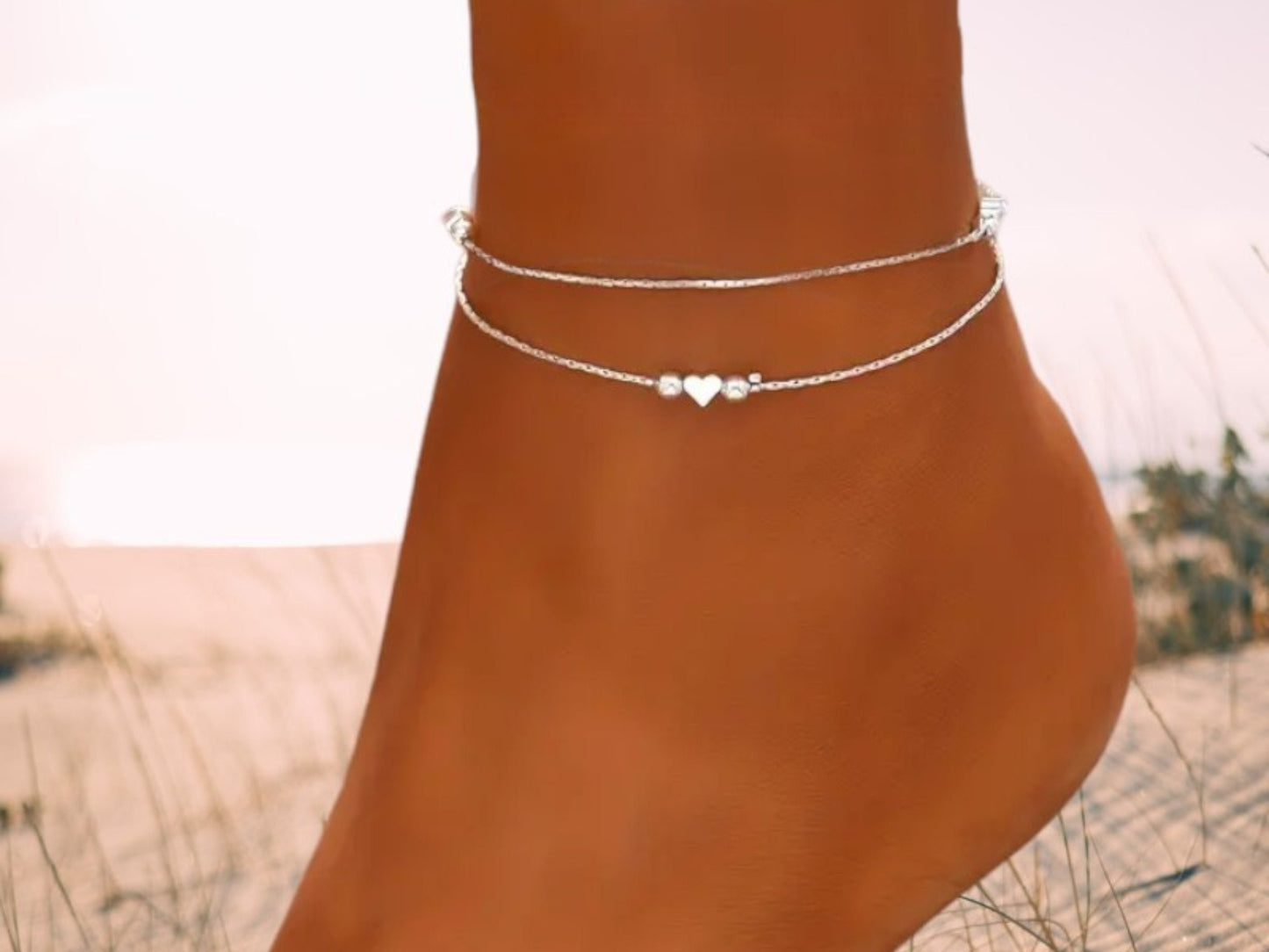 Sterling Silver/ Gold Anklet, Gold Anklet Bracelet, Gift for her Anklet. Birthday Gift, Boho Jewelry, Silver Anklet, Gold Anklet