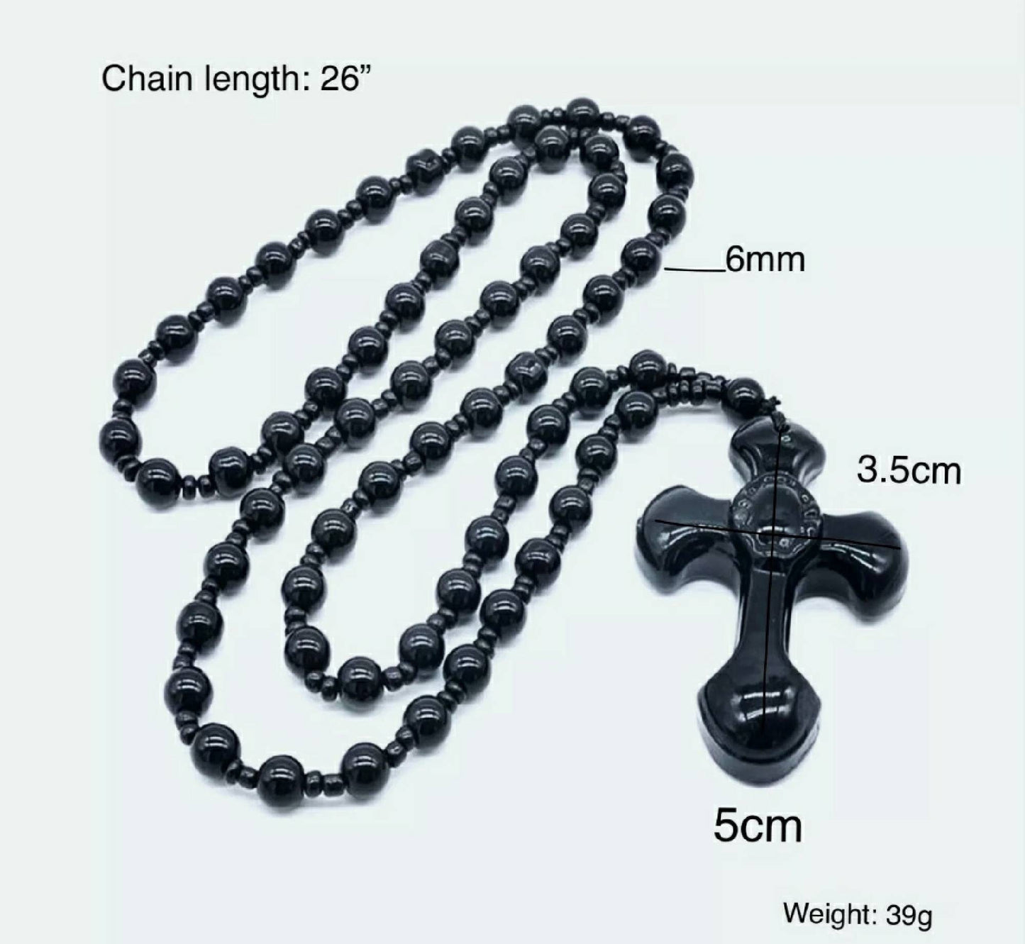 Natural  Cross Obsidian Beads Cross Pendants Necklace