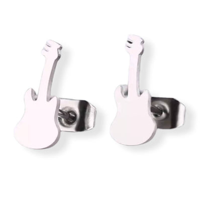 Guitar Stud Stainless Steel Earrings