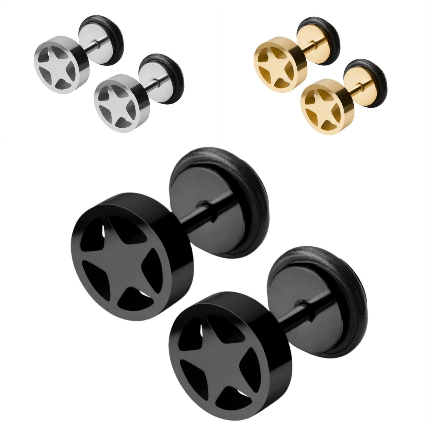 Black Star Earrings this trendy earring for the definitive Man & Women