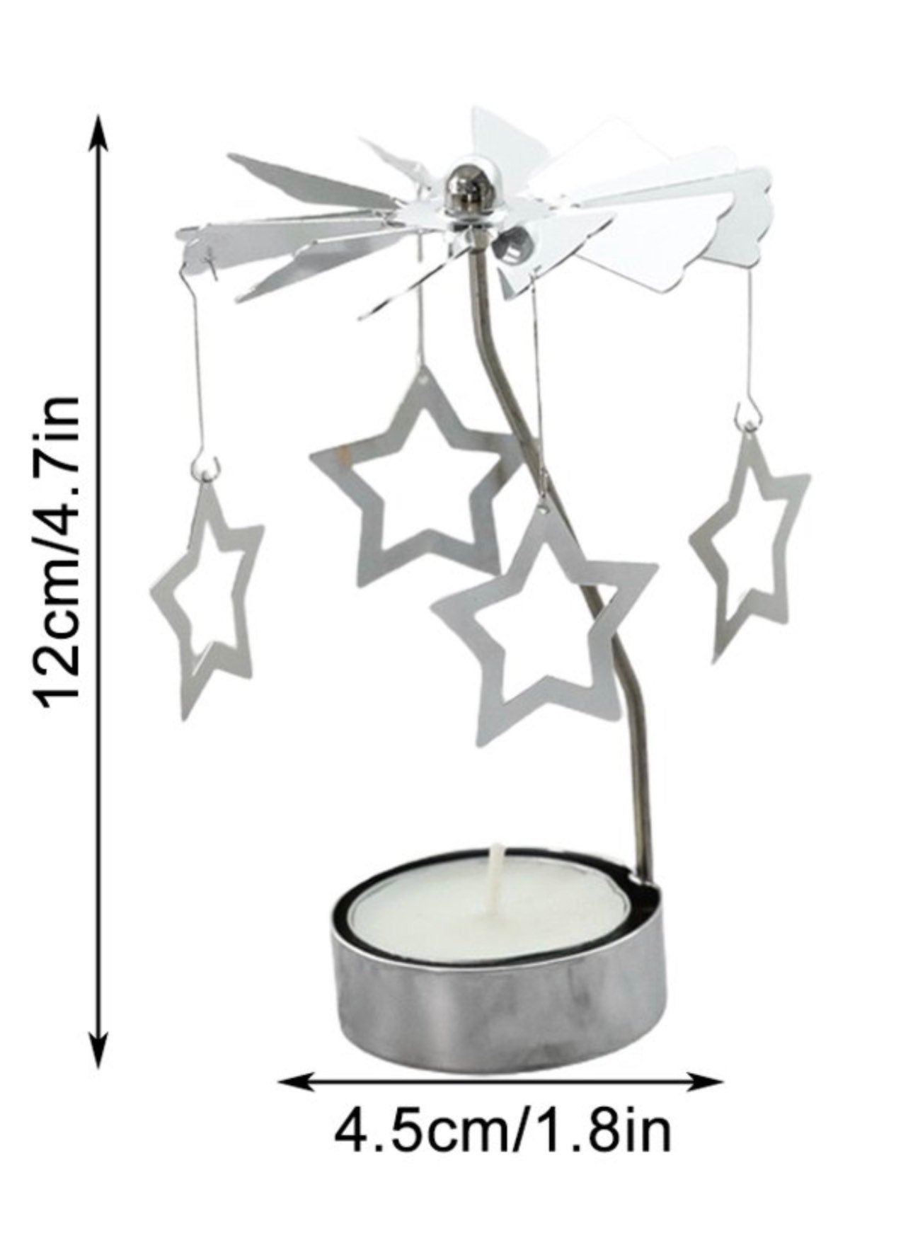 Stars Rotary Carousel Spinning Tea light Candle Holder