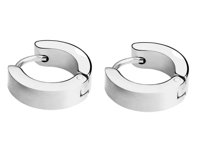 Flat Hoop Earrings Surgical Stainless Steel, 5 Colours