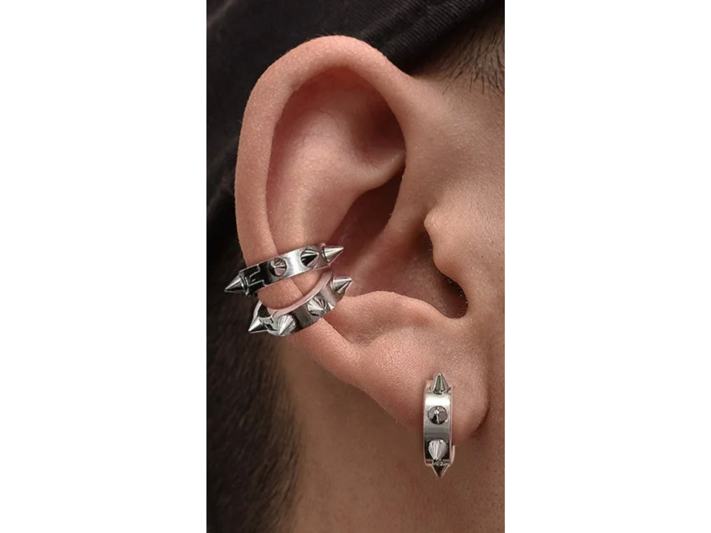 Spike Hoop Earrings Stainless Steel Men Women