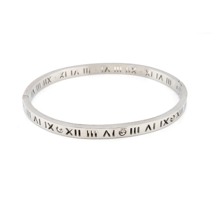 High Polish Roman Numeral Numbers With Crystal Bangle