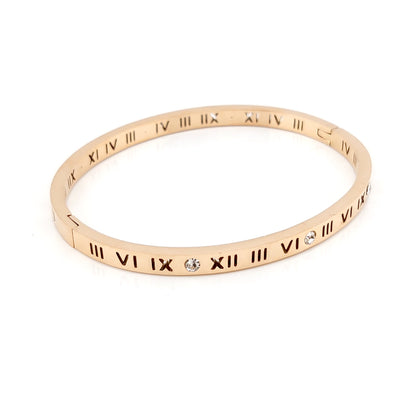 High Polish Roman Numeral Numbers With Crystal Bangle