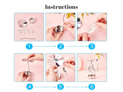 12pcs ButterFly Rotary Carousel Spinning Tea light Candle Holder