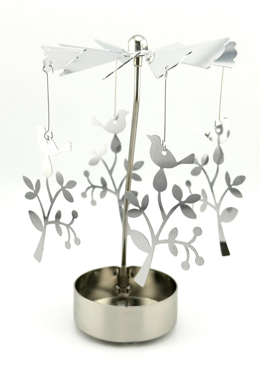 Branch Bird Rotary Carousel Spinning Tea light Candle Holder