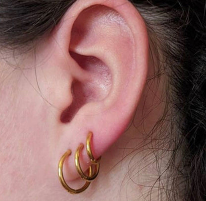 Small Thin Hoop Earrings 18K Gold Plated